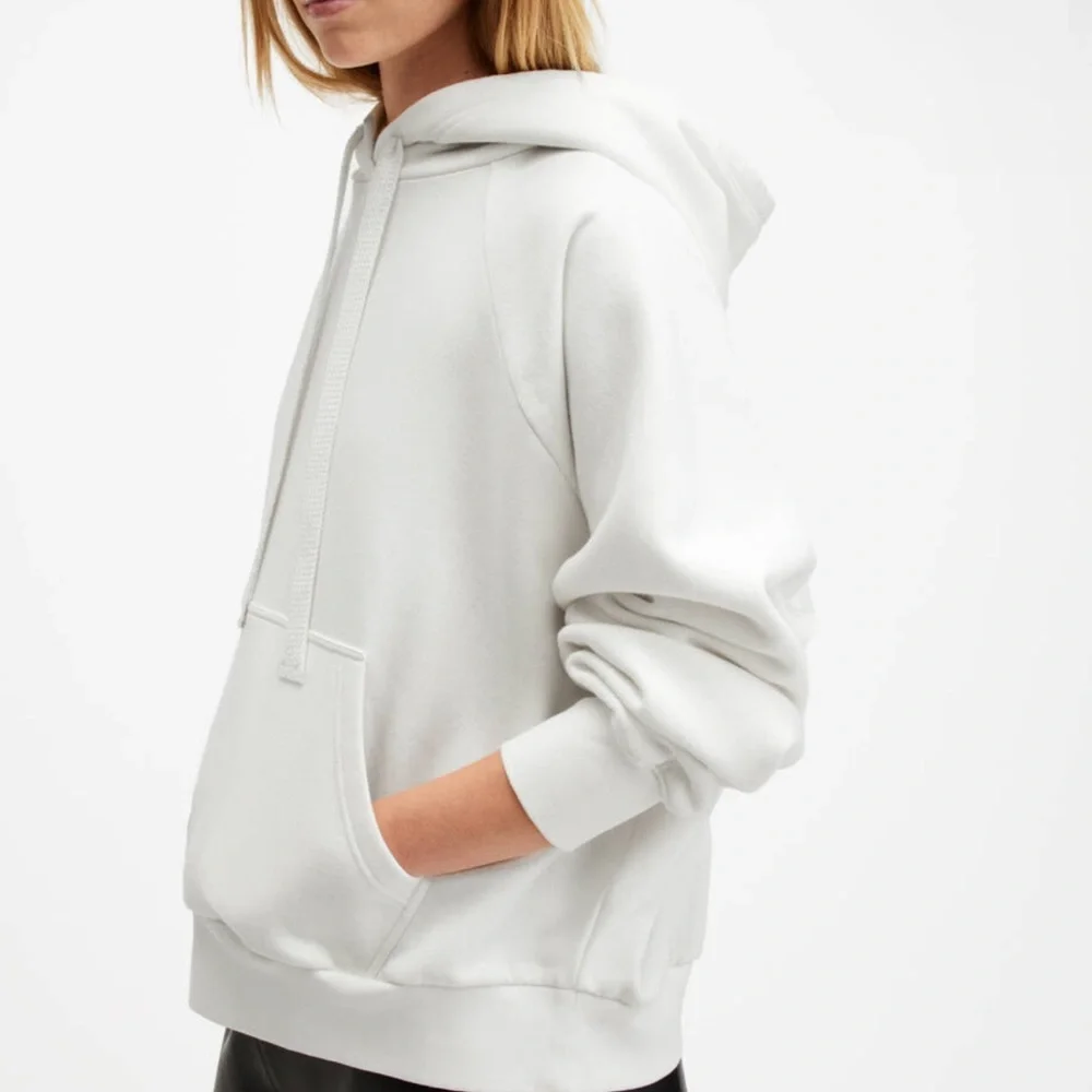 AllSaints Talon Underground Sequin Oversized White Hoodie - Picture 4 of 8